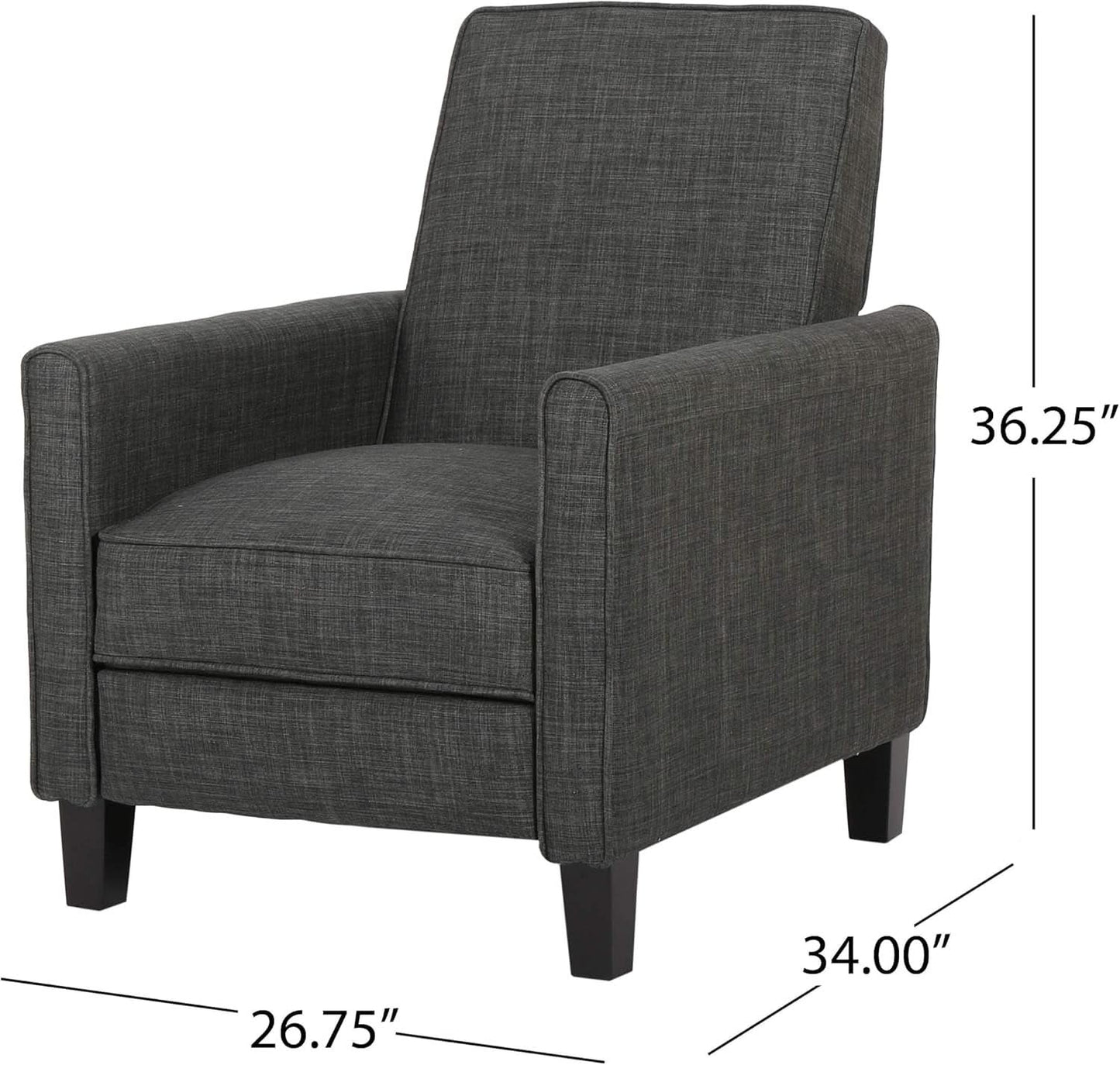 Emmie Fabric Recliner Set Of 2 Moss Gray Recliners