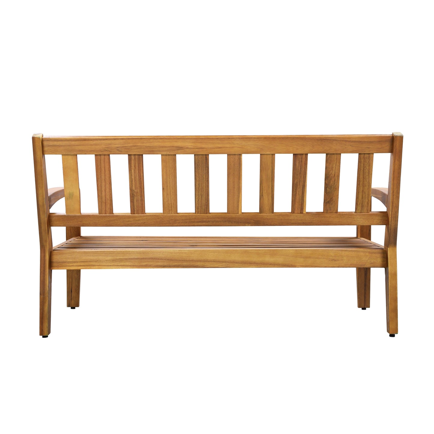 Outdoor Conversation Set Acacia Wood Teak Beige Cushion 2 Piece