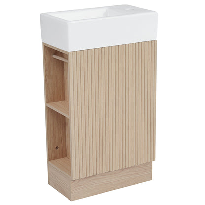 18.6' Bathroom Vanity with Sink, Bathroom Vanity Cabinet with Two-tier Shelf,...