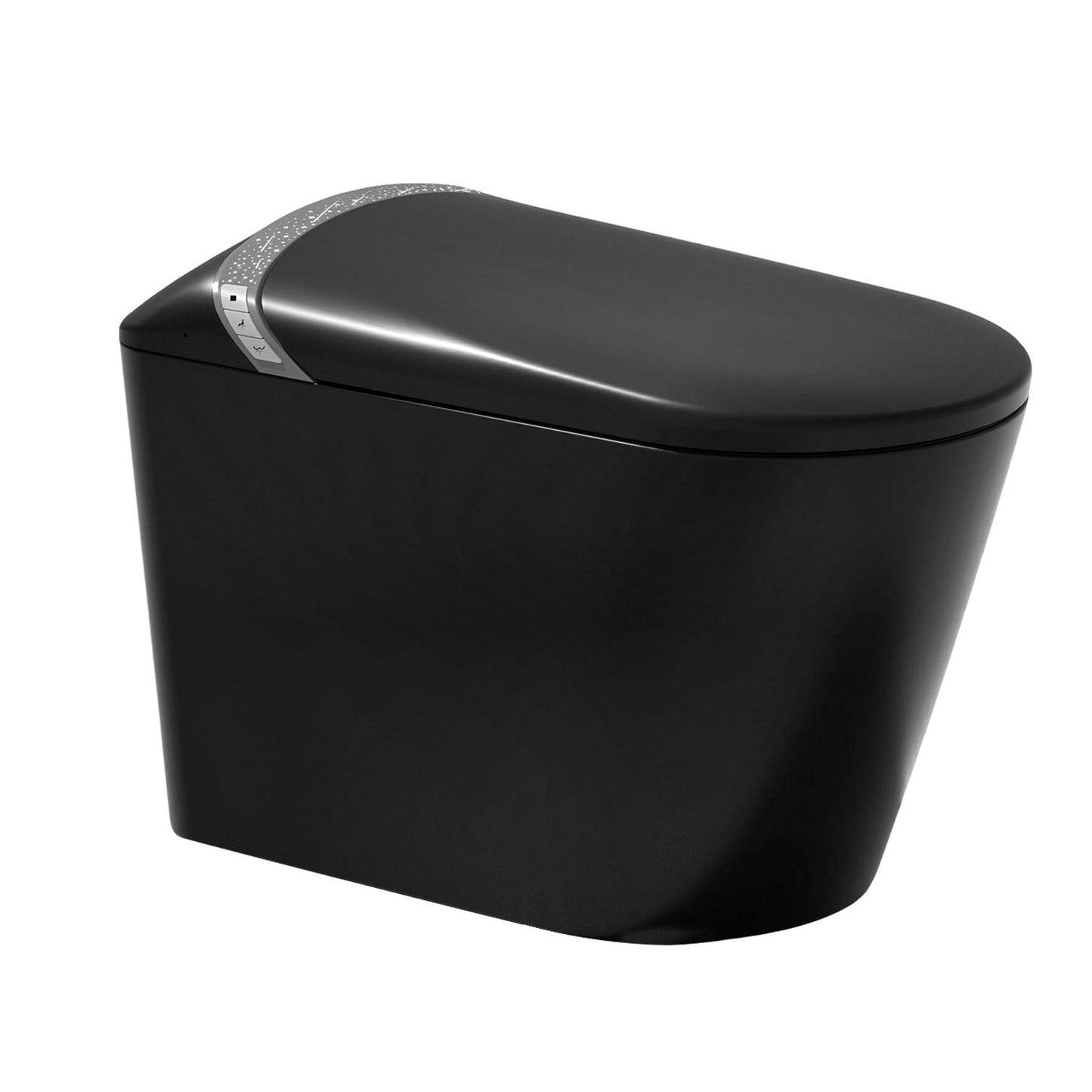 Smart Toilet Matte Black Bidet Built-In Auto Lid Heated Seat 1.28 GPF