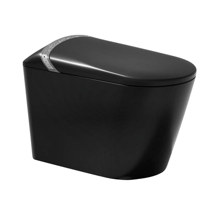 Smart Toilet Matte Black Bidet Built-In Auto Lid Heated Seat 1.28 GPF