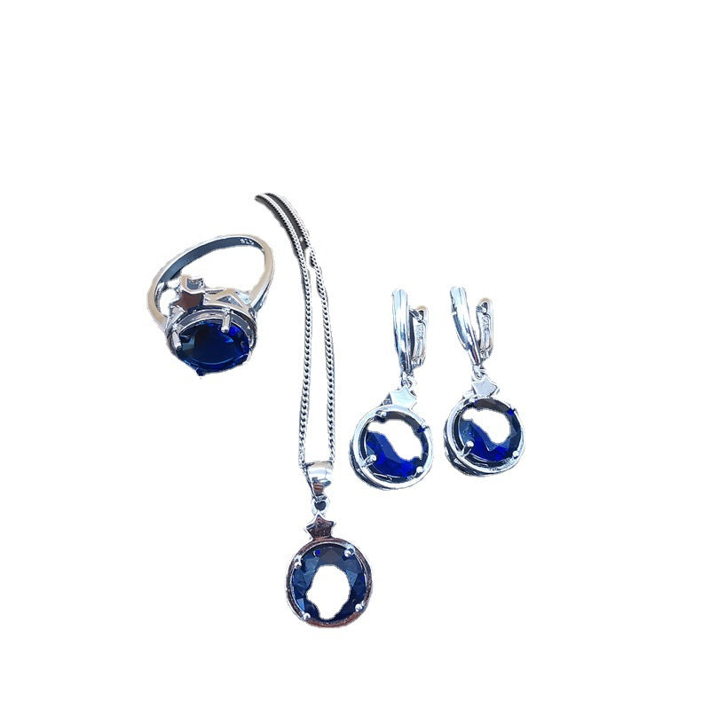 Four-Piece Set Star And Round Shapes European And American Style Tanzanite