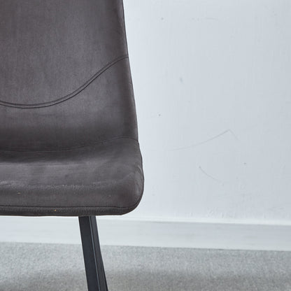 Dining Chair Mid-Century Modern Velvet Gray Metal Legs Set of 2