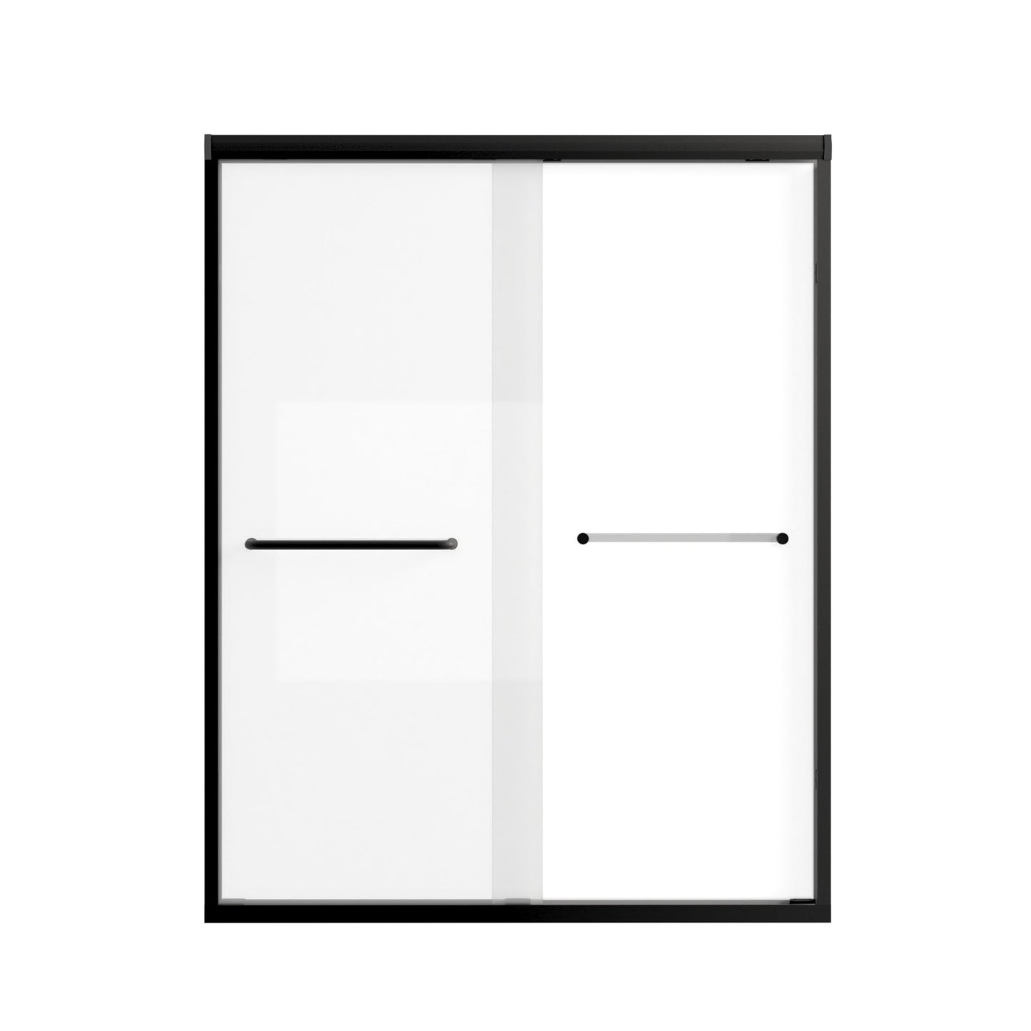 Modern Matte Black Aluminum Frame Double Sliding Shower Door, 56-60in x 72in