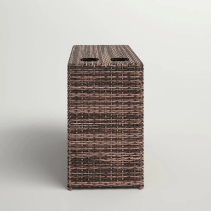 Outdoor Wicker Side Table 13x33x22" Espresso
