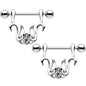 9/16 Clear Gem Swan Couple Dangle Nipple Shield Set