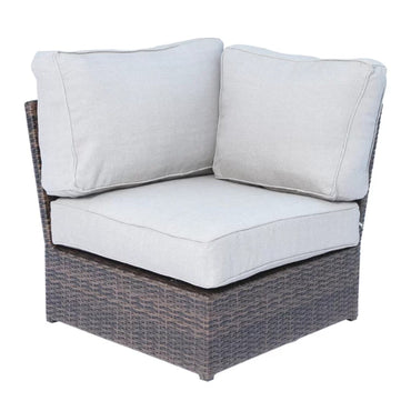 Outdoor Corner Wedge Chair Wicker Espresso Coastal with Cushion