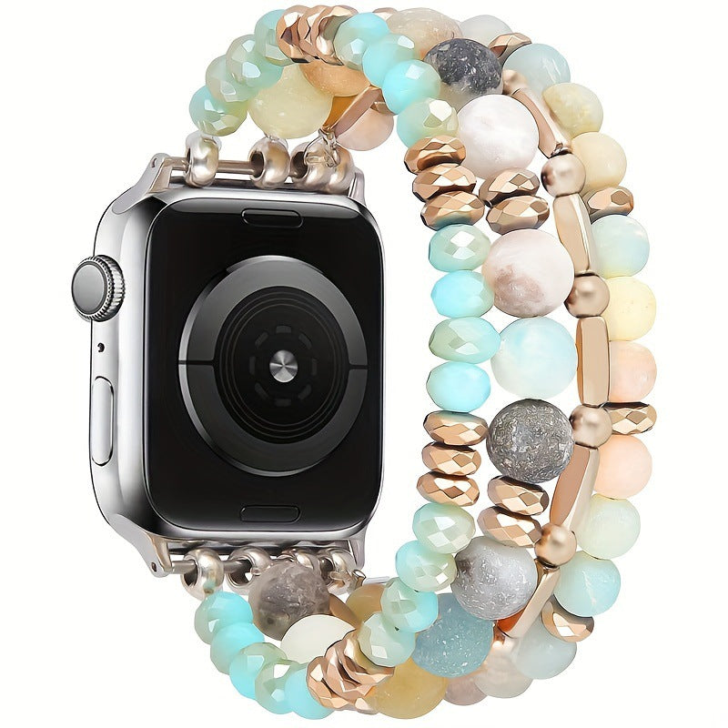 Bohemian Natural Stone Beaded Band For Watch Series Replacement Strap For IWatch Women Men