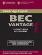 Cambridge Bec Vantage 1: Practice Tests from the University of Cambridge Local Examinations Syndicate - Paperback