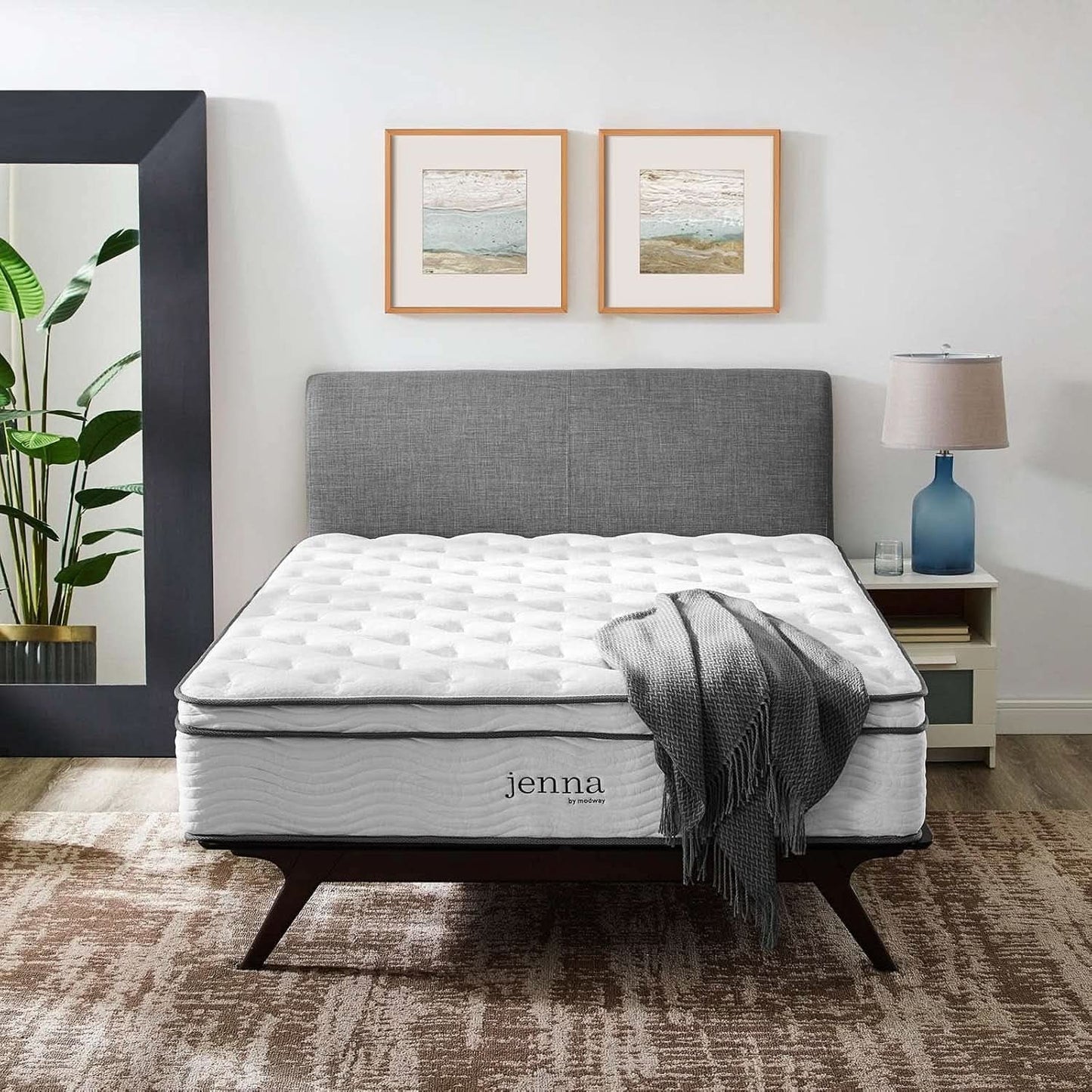 Queen Hybrid Mattress 14 Inch Memory Foam Wrapped Coils