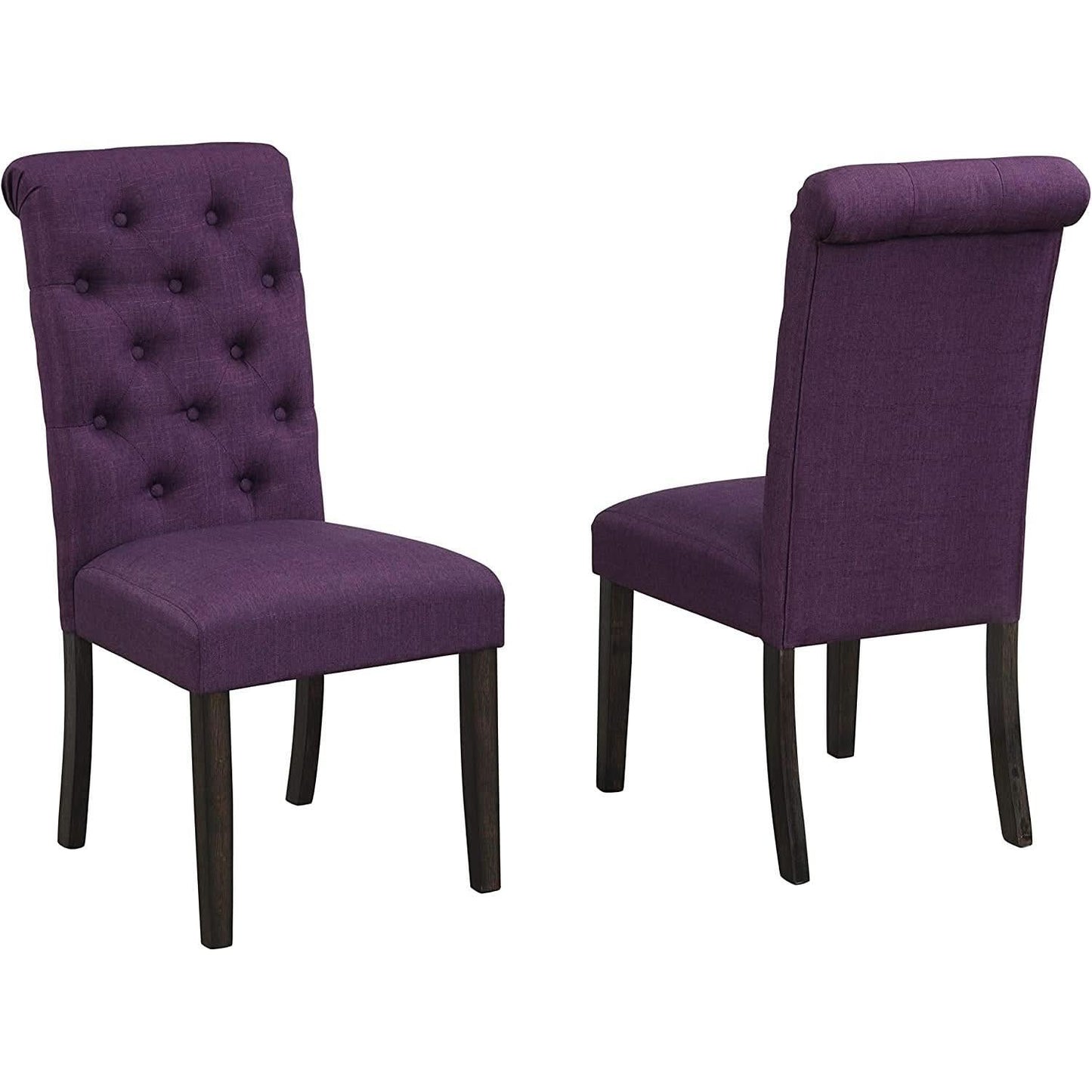 Purple Tufted Dining Chairs Set Of 2 For Dining Room
