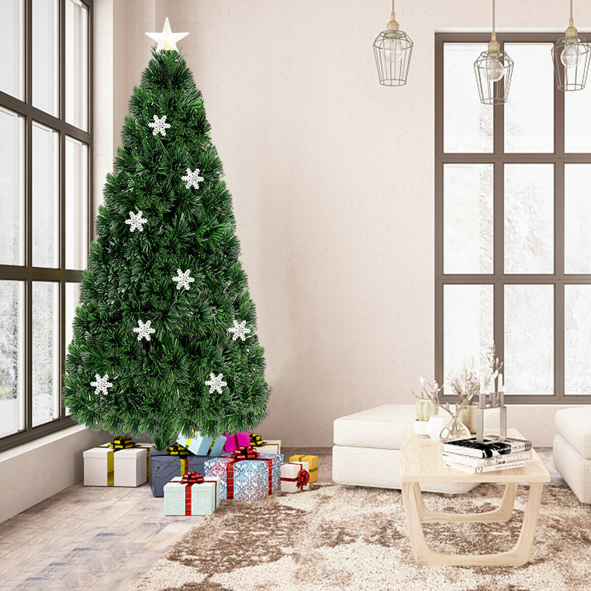 LED Optic Artificial Christmas Tree with Snowflakes