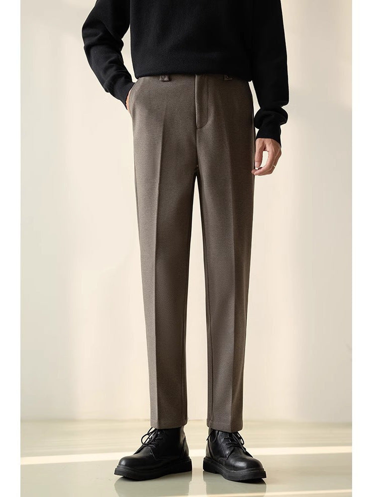 Mens Stylish Casual Straight-leg Suit Pants