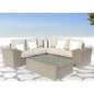Outdoor Sectional Set HDPE Wicker Aluminum Gray 8 Piece Seats 4