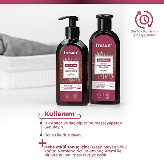 Tresan Sulfate-Free Shampoo with Licorice Root Extract - Moisturizing, Gentle, Natural Hair Care - 10.14 fl oz