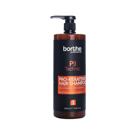 Borthe Professional P9 Technic Pro-Keratin Hair Shampoo No:1 1000 ml - Nourishing, Strengthening, and Long-Lasting Hair Care