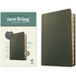 NLT Thinline Reference Bible, Filament Enabled (Genuine Leather, Olive Green, Indexed, Red Letter) - Leather