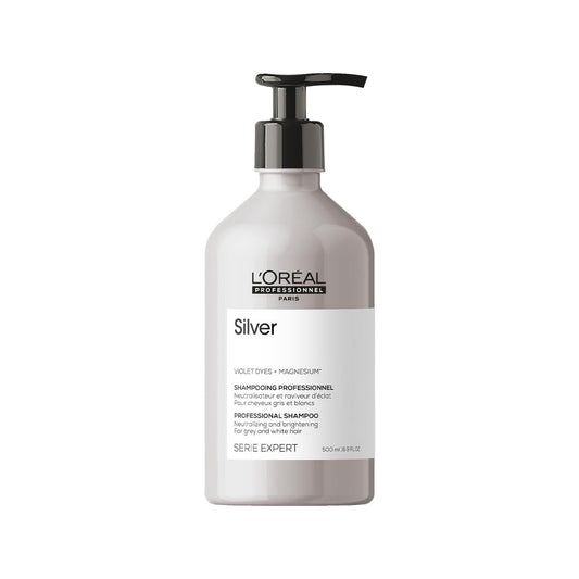 Loreal Professionnel Paris Serie Expert Silver Purple Shampoo for Blonde, Gray, and White Hair - 500ml