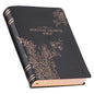 The Spiritual Growth Bible, Study Bible, NLT - New Living Translation Holy Bible, Faux Leather, Black Rose Gold Debossed Floral - Leather