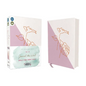Niv, Journal the Word Bible for Teen Girls, Cloth Over Board, Lavender/White, Red Letter: Includes Over 450 Journaling Prompts! - Hardcover