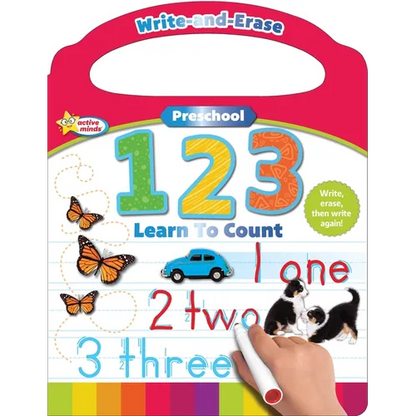 Active Minds Write-And-Erase Preschool 123: Learn to Count - Board Book