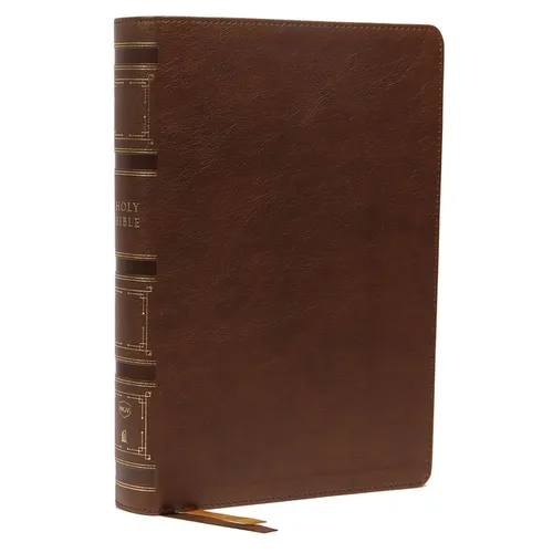 Nkjv, Single-Column Wide-Margin Reference Bible, Leathersoft, Brown, Red Letter, Comfort Print: Holy Bible, New King James Version - Imitation Leather
