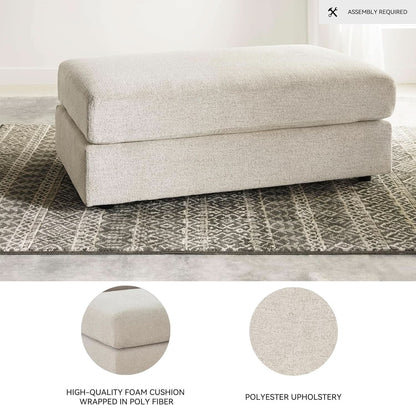 Soletren Oversized Ottoman Off White Modern Furniture