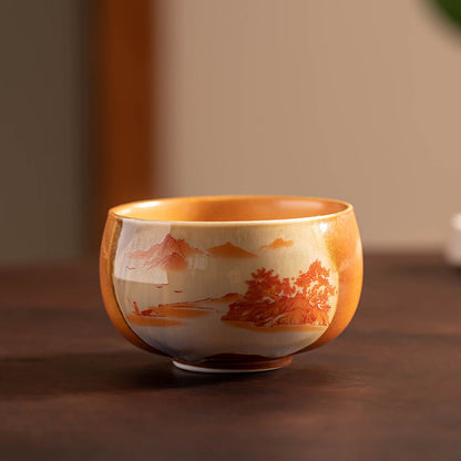 Traditional Chinese Porcelain Master Cup – Hand-Painted Landscapes