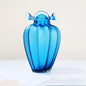 Simple Blue Frosted Glass Vase Ornaments