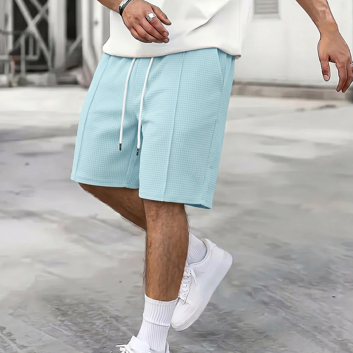 Mens Drawstring Loose-fit Athletic Shorts