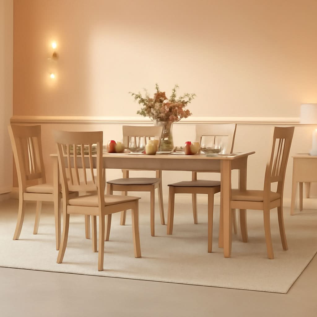 Windsor Spindle Back Dining Chairs Set Of 6 In Light Brown