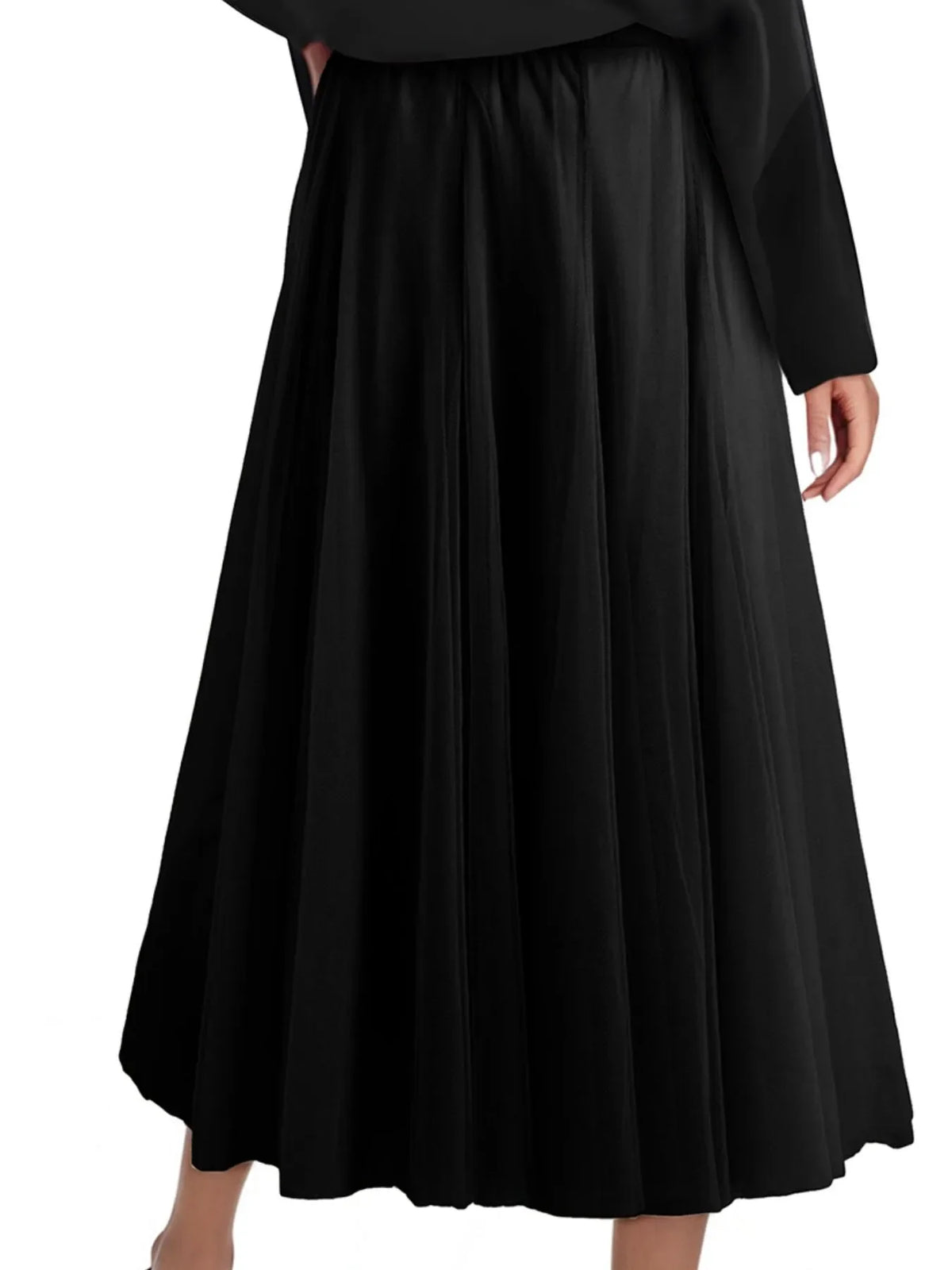 High-Waisted Midi Skirt