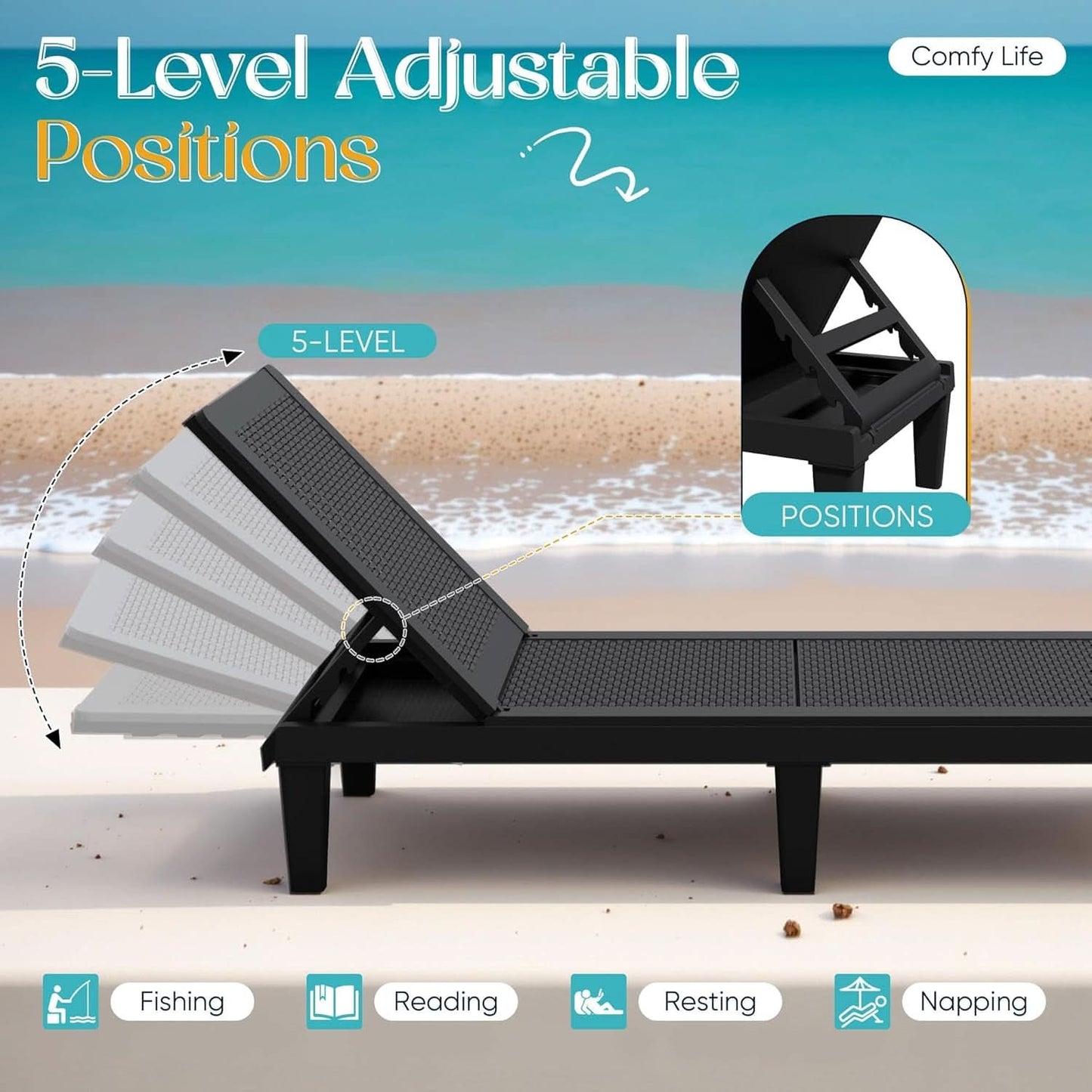 Adjustable Outdoor Chaise Lounge Chairs Set for Relaxation