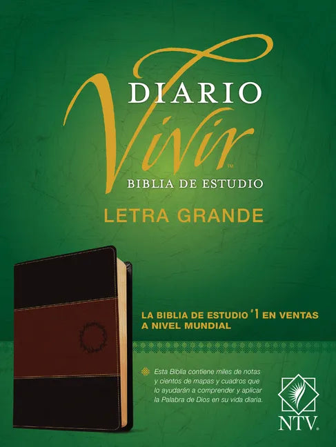 Biblia de Estudio del Diario Vivir Ntv, Letra Grande (Sentipiel, Café/Café Claro, Letra Roja) - Imitation Leather