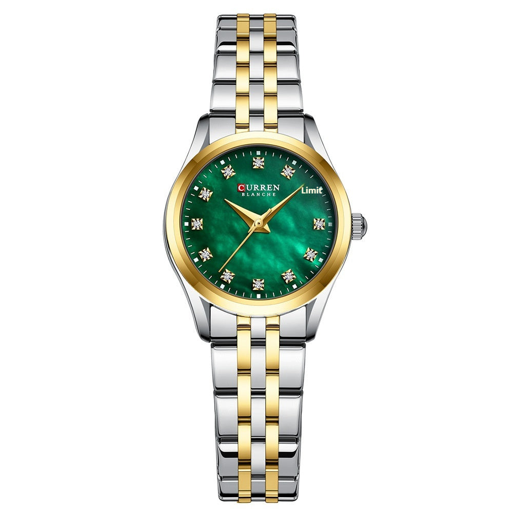 Rhinestone Ultra-thin Womens Shell-face Watch