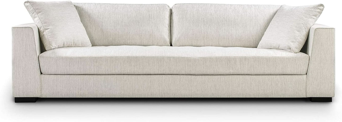 Capri Fabric Sofa Bright Ash Down Pillows Modern Living