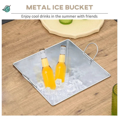 Outdoor Dining Set Steel Mesh 5 Piece 4 Rocking Chairs Built In Ice Bucket