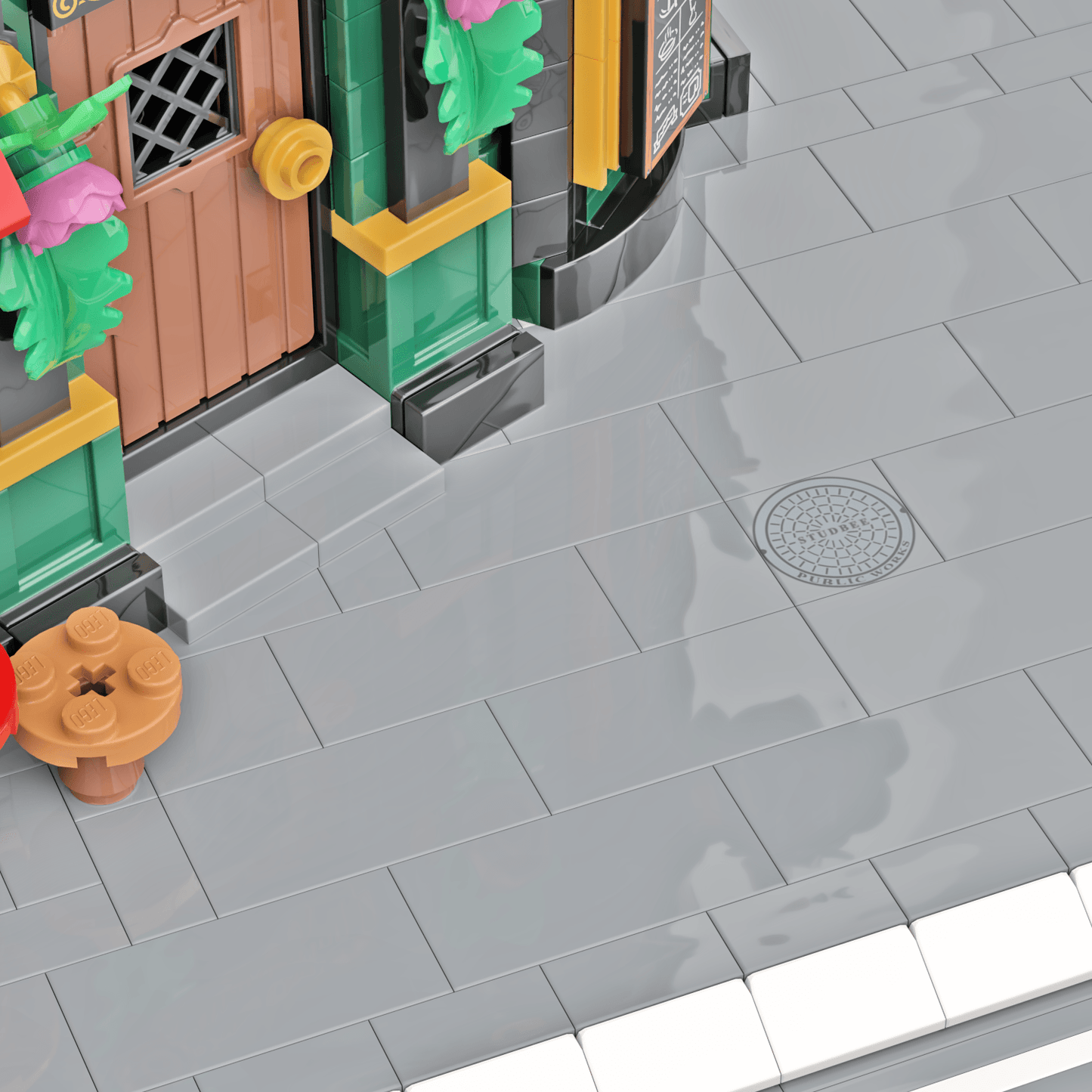 Manhole Cover (Dark Bluish Gray) - Road - SideWalk - 2x2 Tile - Custom Made Using LEGO® Parts