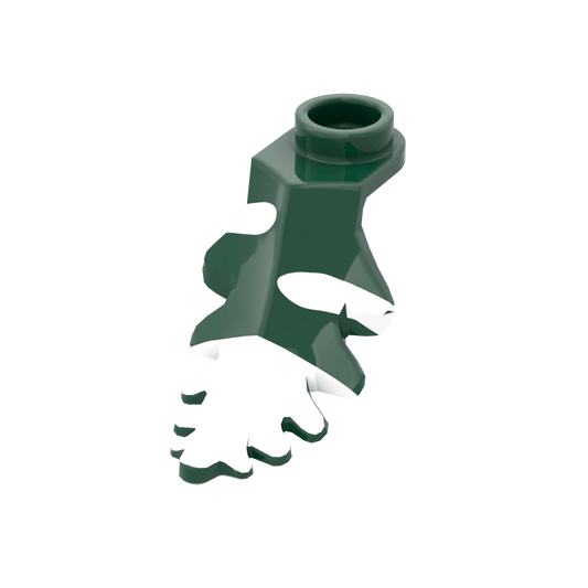 Dark Green Plant Leaf - Covered Snow - Winter - Custom Printed - Made Using a LEGO® Part