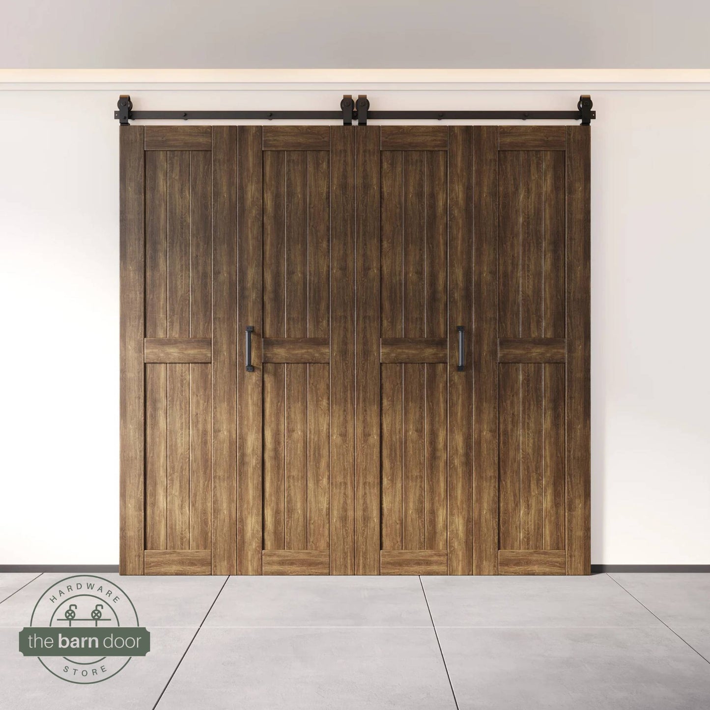 4-Door Bifold Barn Door Kit | Black Hardware