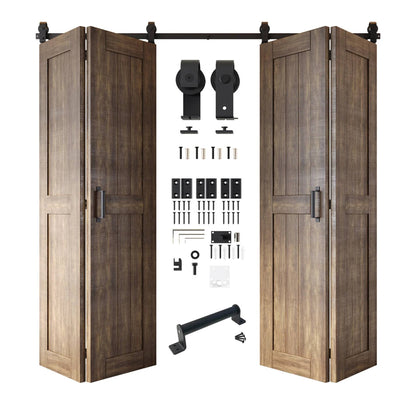 4-Door Bifold Barn Door Kit | Black Hardware