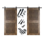 Vertical Slat Double Door Barn Door Kit | Black Barn Door Hardware