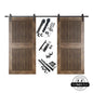 Vertical Slat Double Door Barn Door Kit | Black Barn Door Hardware
