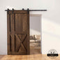 Classic Single Bypass 2 Door Barn Door Kit | Black Hardware