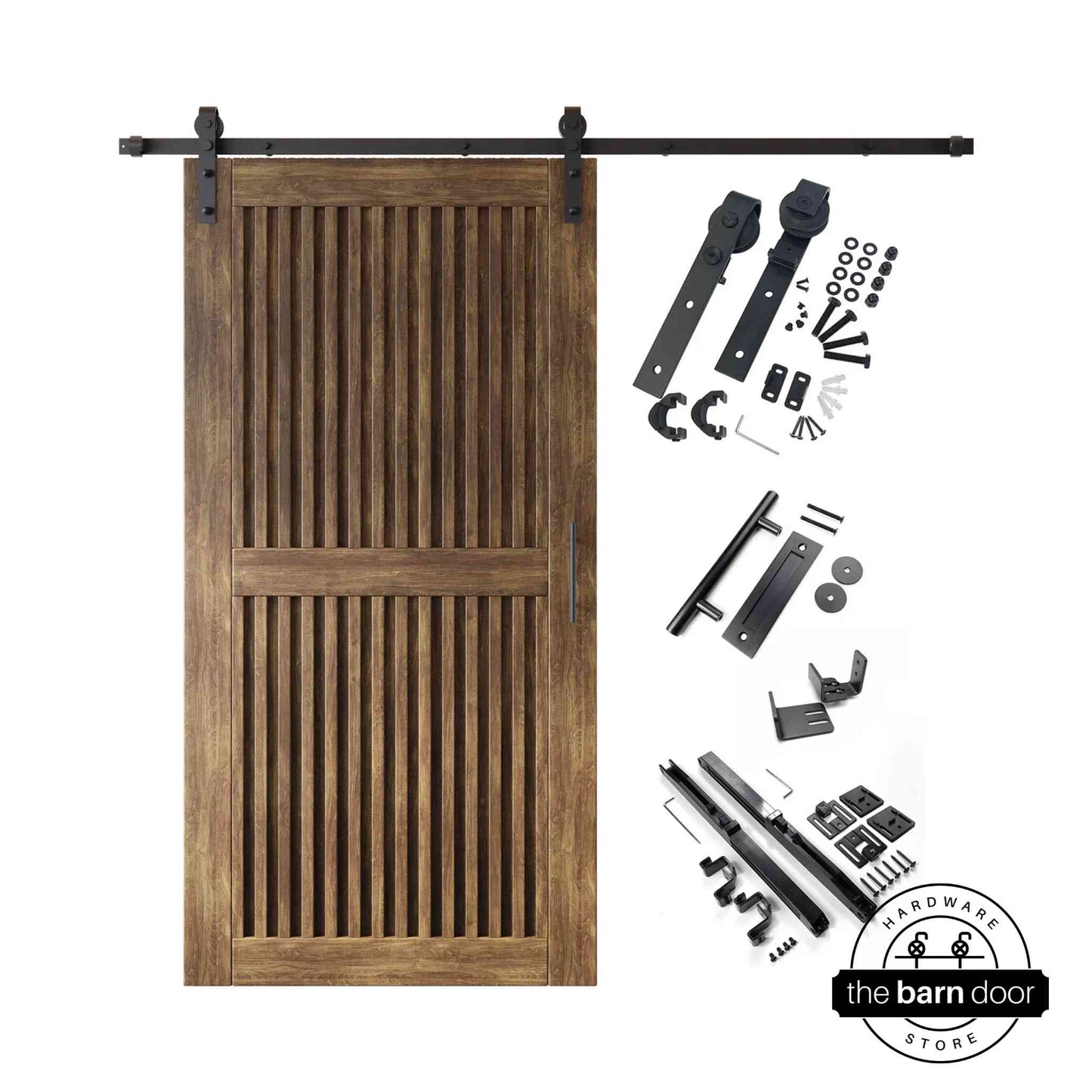 Vertical Slat Barn Door Kit | Black Hardware