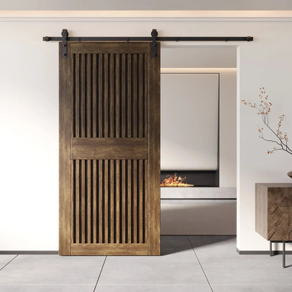 Vertical Slat Barn Door Kit | Black Hardware