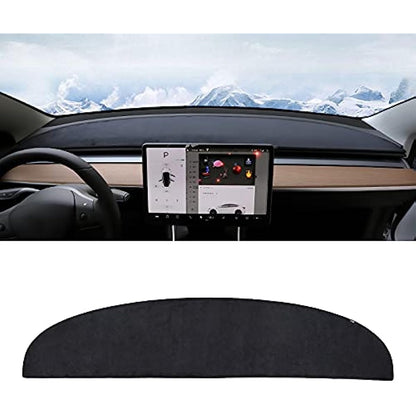 Dashboard Blackout Mat for Model 3/Y Anti-Glare Flannel Dash Cover