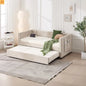 Chaise Lounge Velvet Beige Twin Trundle USB Port Side Pockets
