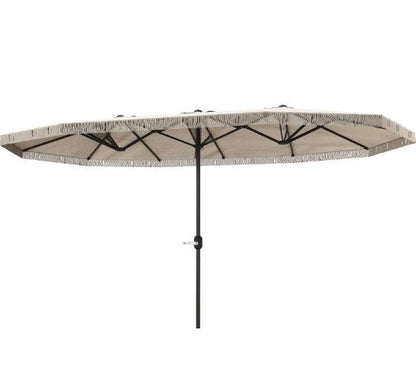Patio Umbrella Rectangle 15 ft Crank UPF30 Cream