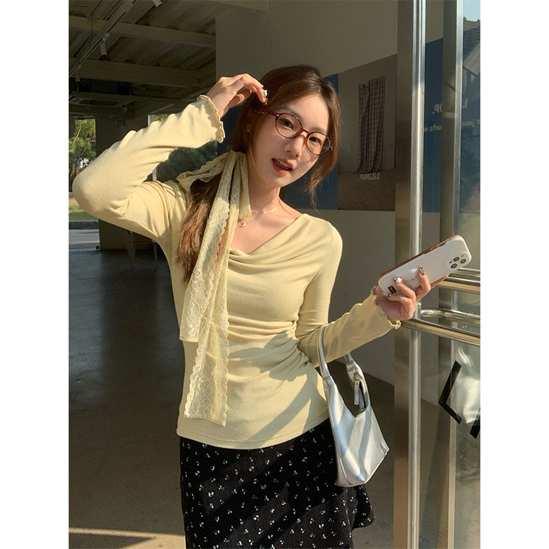 Fitted Waist For A Slimming Effect With An Asymmetrical Long-sleeve Design